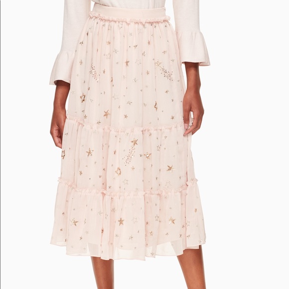 kate spade Dresses & Skirts - Kate Spade Raeanne pink skirt gold stars